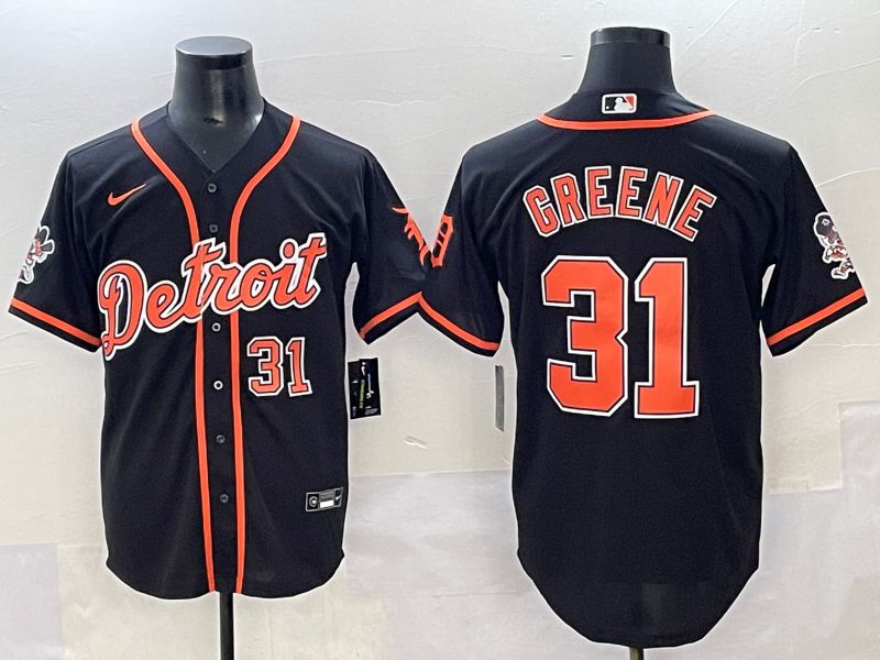 Men 2025 Detroit Tigers #31 Greene Black Joint Name Nike MLB Jersey style 1